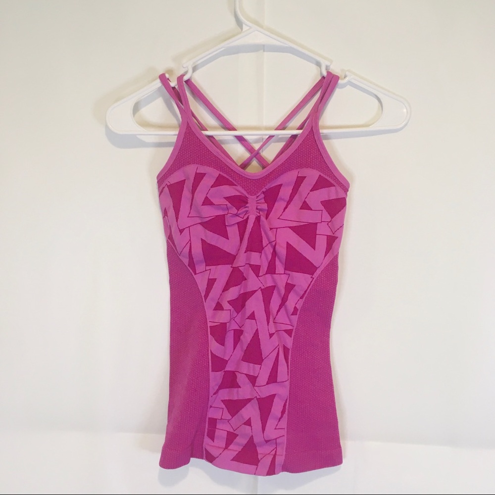 Zella Devotion Seamless Compression Tank in Magenta Pink, Size XS